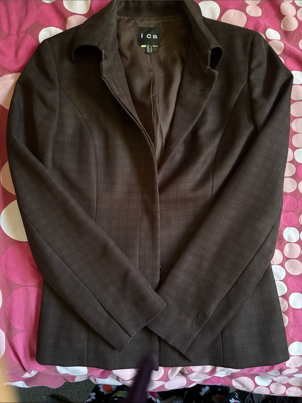 Women's Brown Structured Blazer Jacket
